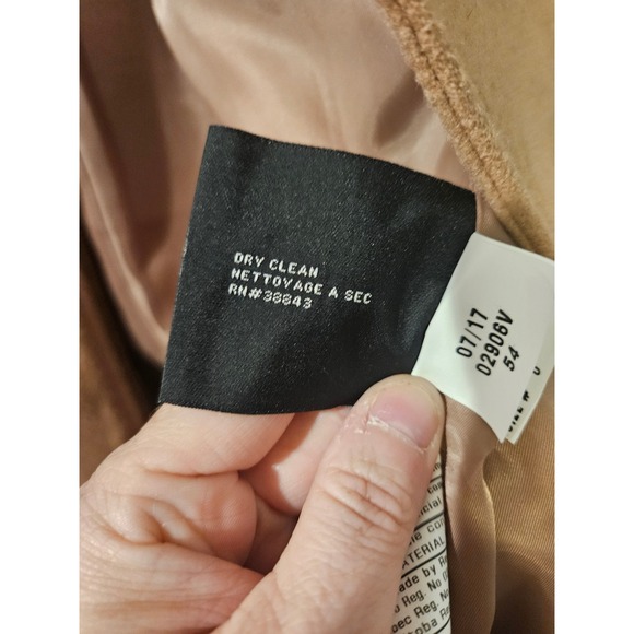 Via Spiga Asymmetric Wrap Coat Faux Fur Collar Belted Wool Blend Camel Size 0 - Picture 8 of 9